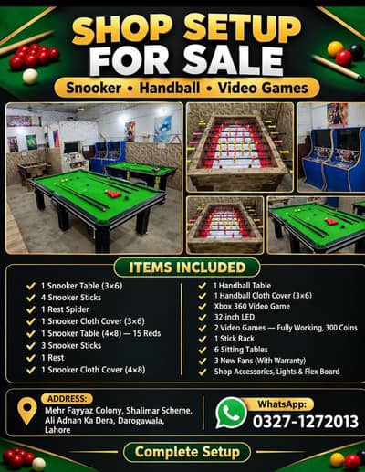 All shop setup for sale gaming snoker club