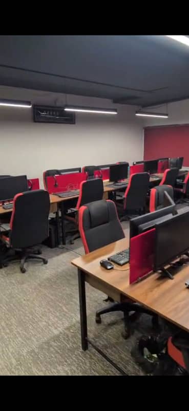 Full furnished office for rent it and software 1610sqft in shahar e Faisal