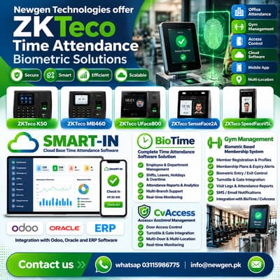 Zkteco Biotime Time Attendance Desktop Software MB460 SENSEFACE2A K50