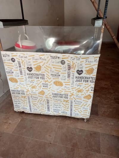 STAINLESS STEEL FRIES BURGER DISPLAY COUNTER