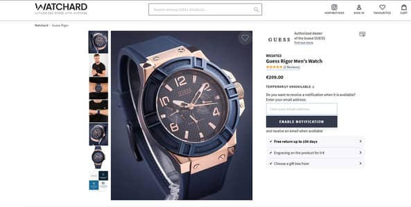 Guess Rigor Men's Watch (ONLY WHATSAPP CALL)