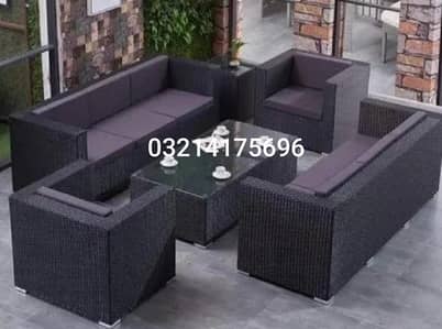 OUTDOOR GARDEN RATTAN UPVC FURNITURE SOFA SET CHAIRS TABLE UMBRELLA