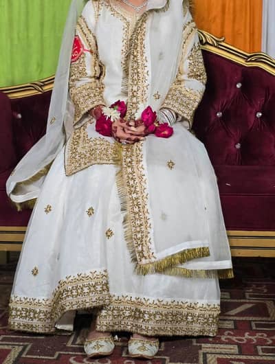 Nikkah Dress|Bridal Dress|Bridal Sharara|Wedding Dress|Off white Nikka