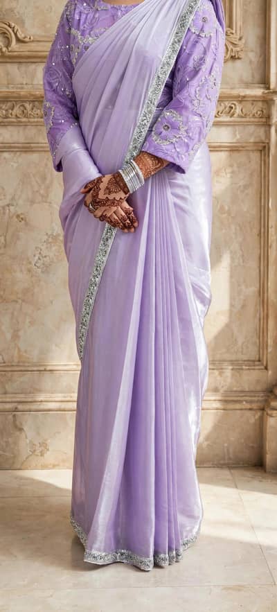 Saree|Wedding Saree|Wedding dress|Bridal Saree|lilac Saree|silk saree