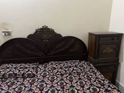 Solid wooden double bed for sale