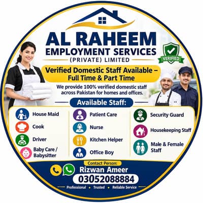 - House Maid- Cook- Driver- Baby Care /
