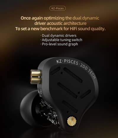 KZ-Pisces In-Ear Headphones Dual Dynamic Driver IEM