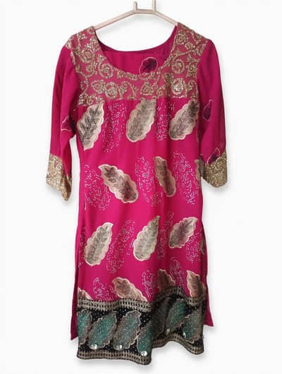 Shocking Pink Party Wear Shirt - Medium Size - Like New