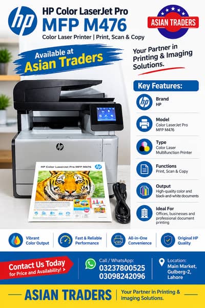 HP Color LaserJet Pro MFP M476 Color Laser Printer Print, Scan & Copy