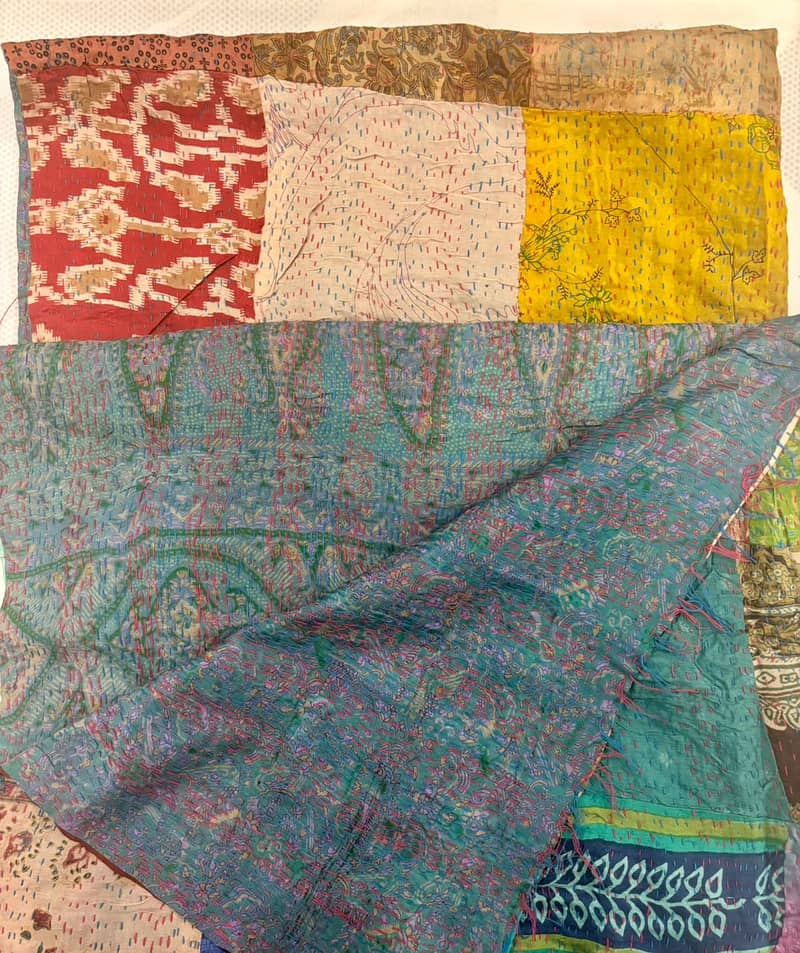 Hand-made Patchwork Silk Shawl from Tharparkar Sind 1