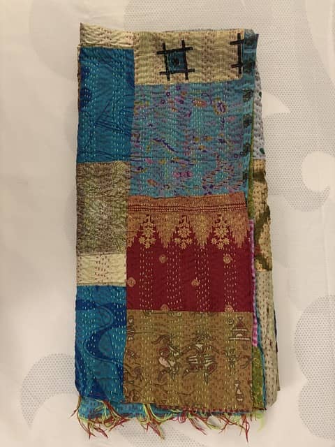 Hand-made Patchwork Silk Shawl from Tharparkar Sind 3