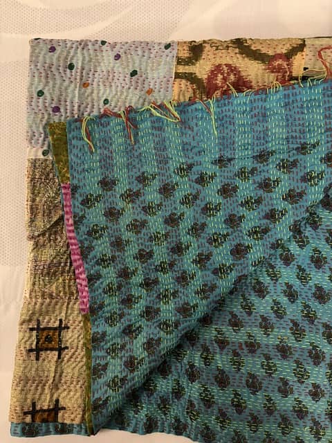 Hand-made Patchwork Silk Shawl from Tharparkar Sind 4