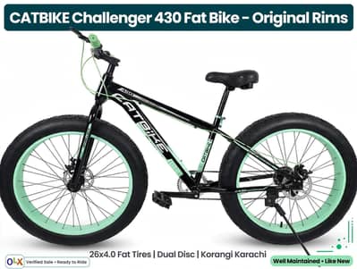 CATBIKE Challenger 430 Fat Bike Green Rims Edition - 26×4.0 - Korangi