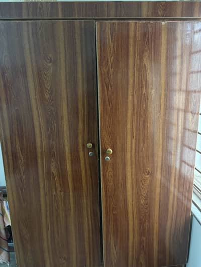 2 door Wooden Cupboard and 3 door Iron Cupboard