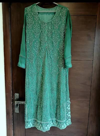 Chiffon thread detailing 3 piece suit