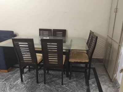 six chair dining table nice condition big size mirror