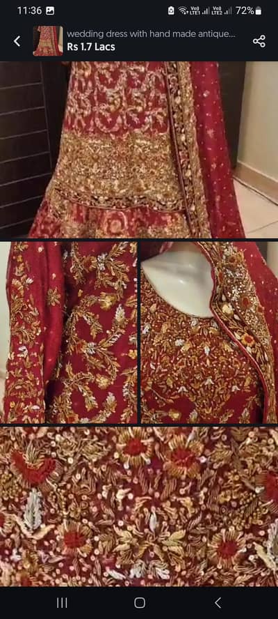 Hand made antique work bridal dress | wedding lehenga