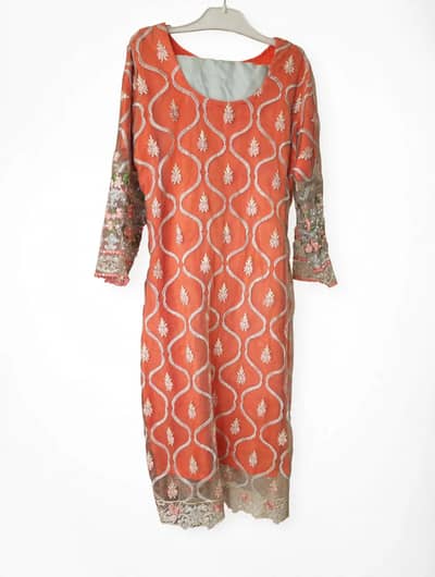 Orange 3pc Party Wear - Medium - Like New