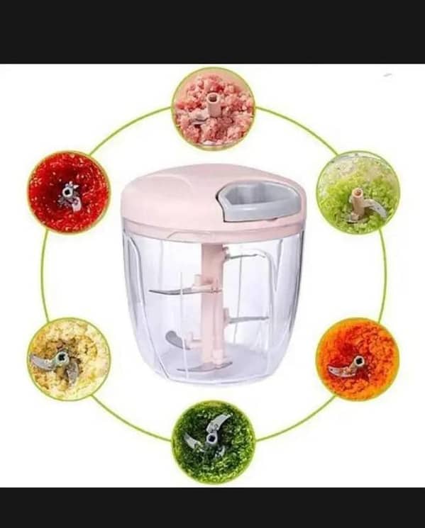 T   Speedy chopper - Hand Pull Chopper - 900 Ml-5 blades Garlic Press Manual Meat Mincer Garlic Chopper Rotat Vegetable Cutter Crusher Onion Cutter Kitchen Cooking Accessories