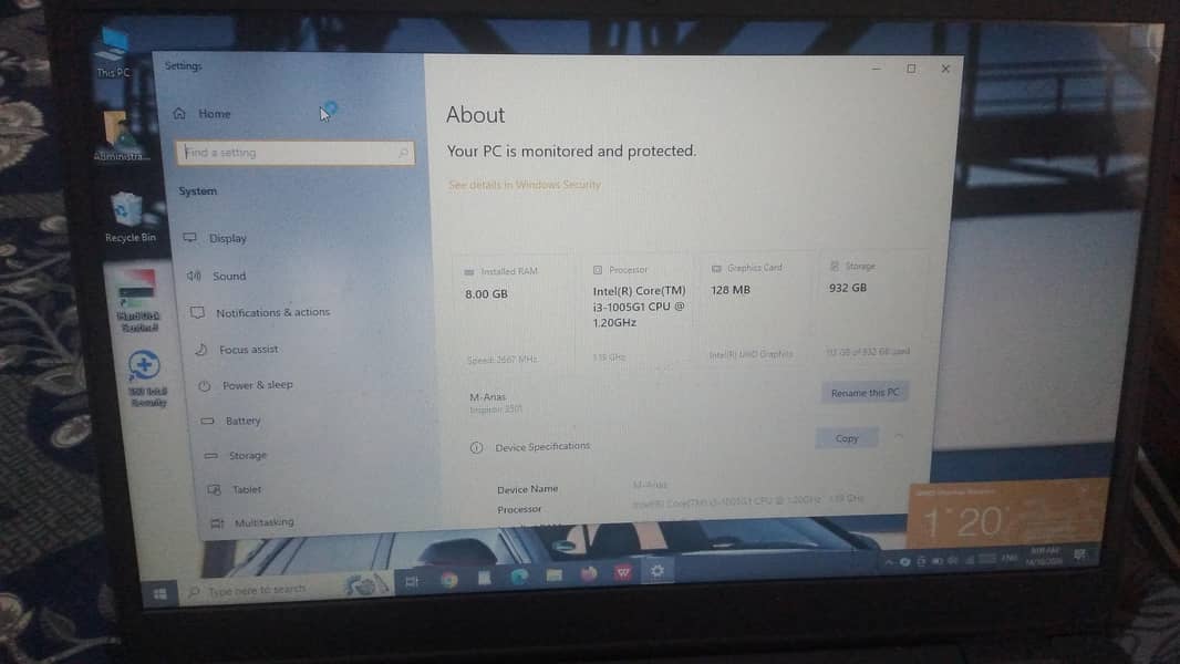 Dell Inspiron 3501 Core i3 10th Gen 8GB 6