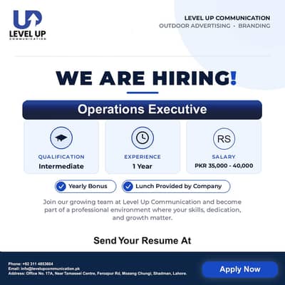Operational Executive, Riders, Media Planners,