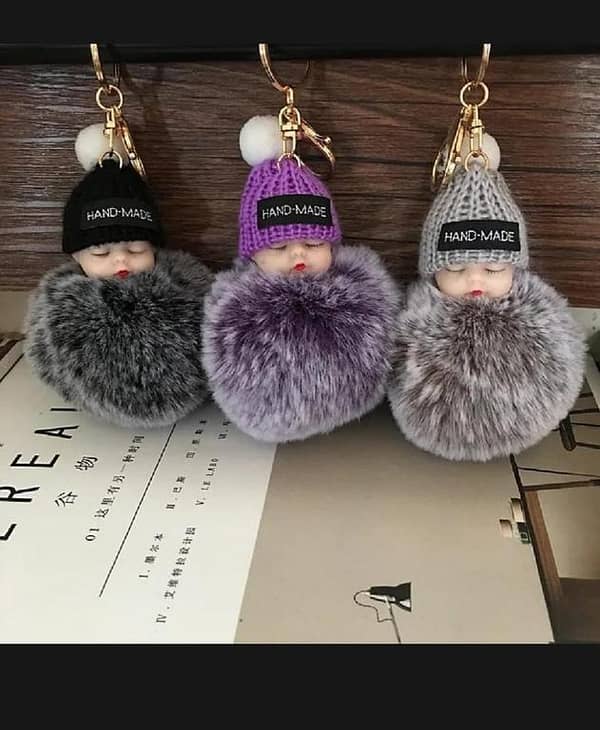 T  Soft Fluffy Doll Key Chain Hot Selling Best Gift For Girls Women For HandBag Key Rings. Bag Charm keyring - Silicon keychain - keychain for boys - keychain for kids - keychain for girls - keychain for bag - stationary - keychain for car -