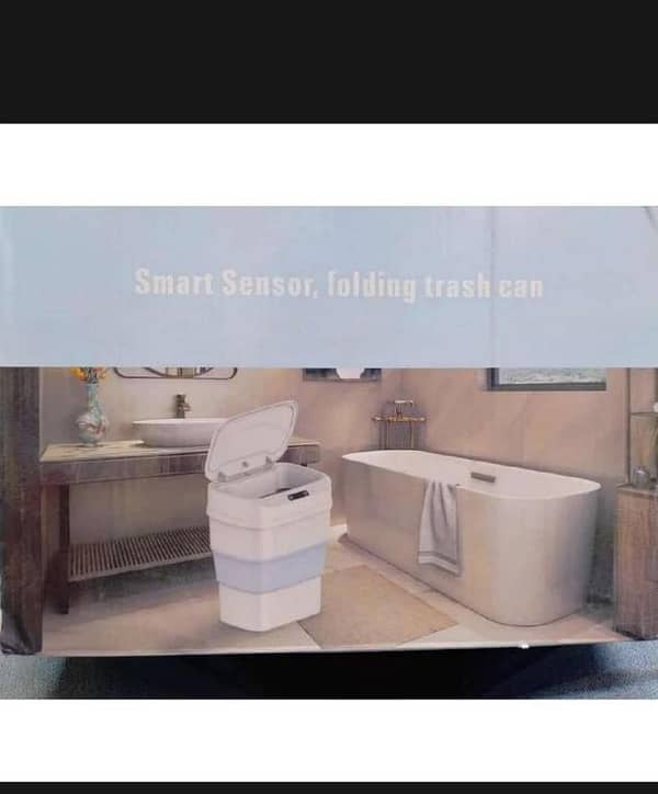 T   Automatic Intelligent Sensor Smart Trash Can Dustbin Lid Motion Detector Kitchen Bedroom Energy-Saving No Noise 10L Battery White