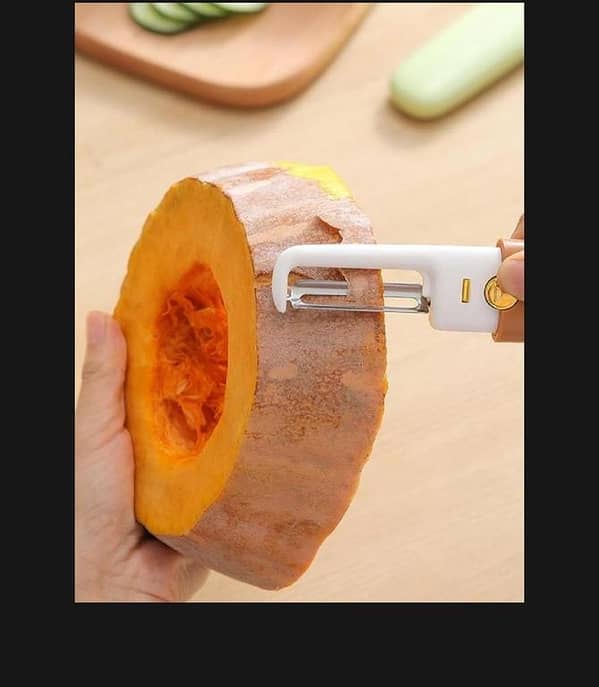 T  2 in 1 Stainless Steel Fruit Knife with Peeler, Fruit and Vegetable Peeler Dual-Use Knife, Outdoor Kitchen Tools Portable Peeling Fruit Peeler, Pack of 1
