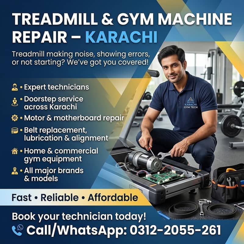 Gym Machine & Treadmill Repairing Service in Karachi | Treadmill ...