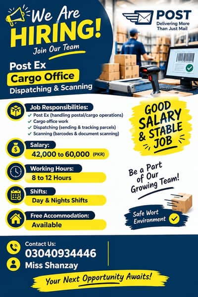 need urgent staff cargo  packing and scanning job vacancies ava