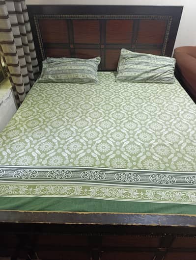 Wooden Double Bed with mattress