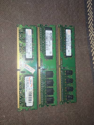 4GB DDR2 RAM Kit For Sale - 2GB + 1GB + 1GB - Hynix Elpida 800MHz - Ba