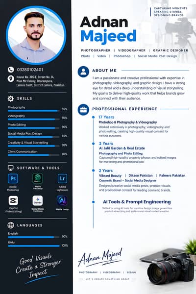 Photographer & videographer Photoshop Expert & AI