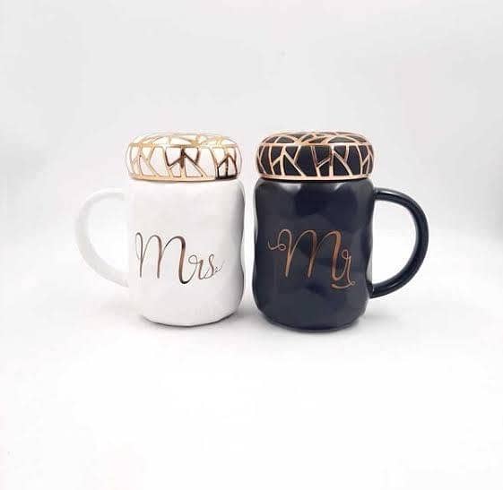 T  2 Pis Set Mr. and Mrs. Ceramic Marble Coffee Mug Set, Wedding Gifts for Bride and Groom ,Unique Gifts for Engagement ,Bridal Shower, Best Wedding