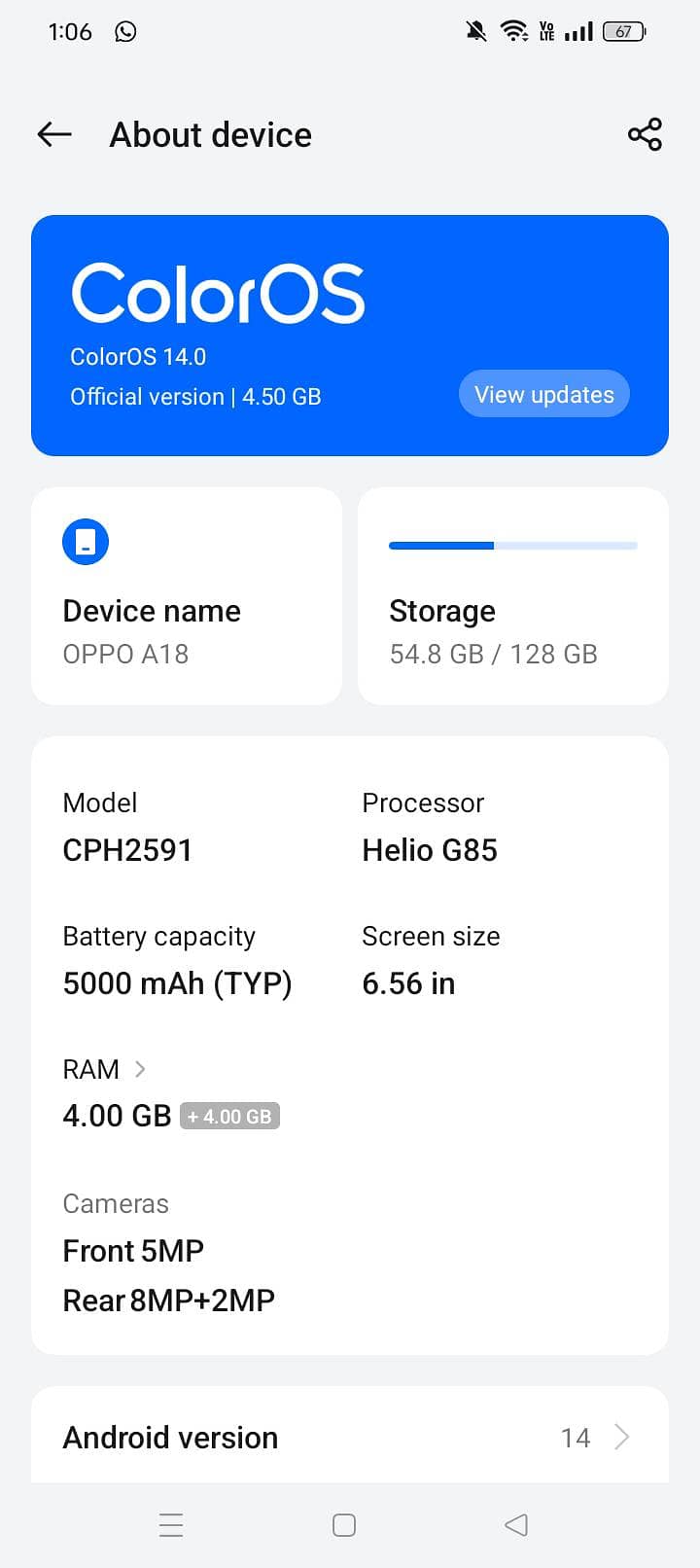 OPPO A18 9