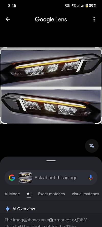Honda Civic RS Turbo Facelift Frent Lights Available