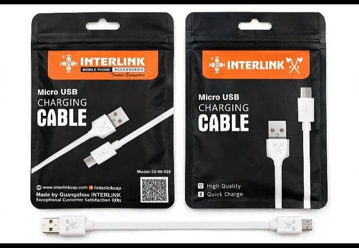 Interlink Micro USB Cable 02-06-026 Quick Charge Flat Cable 1
