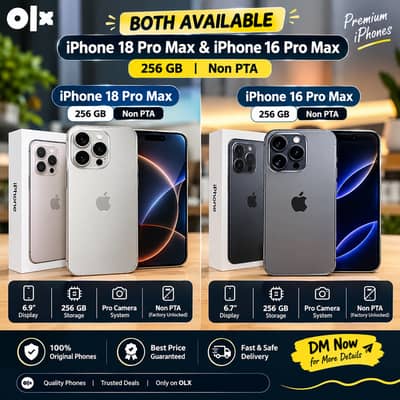 iPhone 18 Pro Max 256 GB Non PTA| iPhone 16 Pro Max 256 GB Non PTA