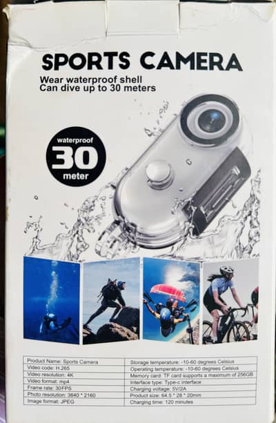 4K Ultra HD Sports Action Camera with Wi-Fi – H. 265