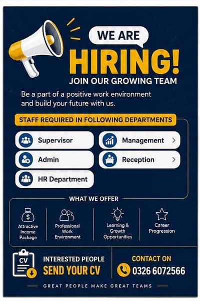 we are hiring staff. . .