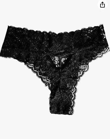 1 PCS Women's Seamless Cotton Thong Briefs - Breathable High Waist Comfort Underwear [ BLACK ] R5967