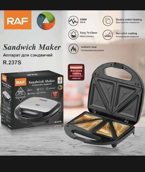 T  2 Slices Electric Sandwich Toast Maker 4 Half Slices 7 watts