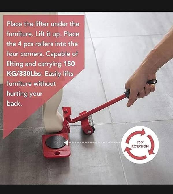 T  Furniture Slides Tools Kit Furniture Mover Appliance Rollers Lifter Dolly Roller Set for Heavy Duty Moving Suitable for Sofas Refrigerators on Hard Floor