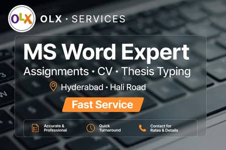 MS word Expert assignment CV Thesis type Hali road Hyderabad