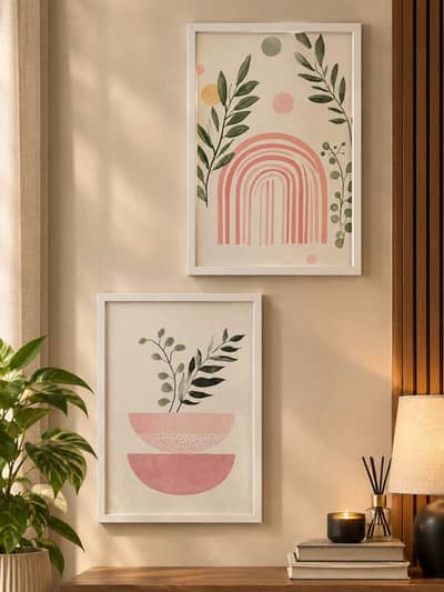 Pinterest style art wall painting pair