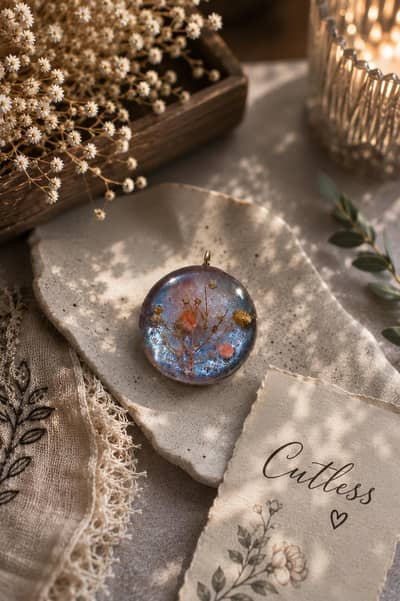 resin jewellery pendent and earing