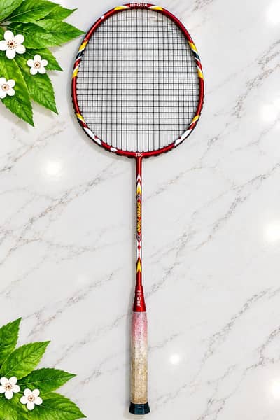 Hi-Qua Premium Badminton Racket | 4U | 29–30 LBS | Head Heavy | Red