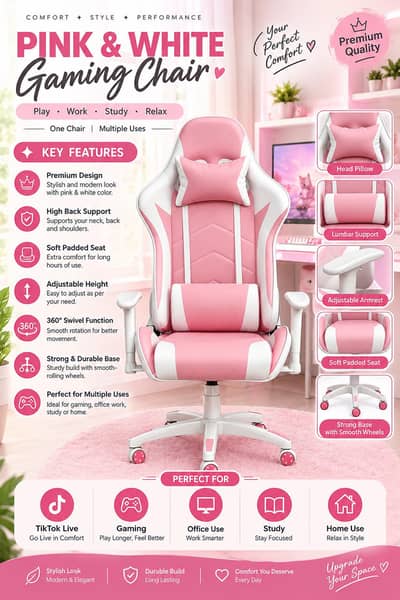 Premium Office and gaming Chair with Headrest | Adjustable Mesh Chair