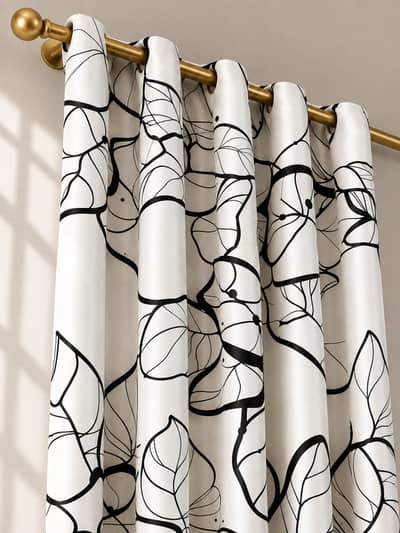 Black & White Printed Curtain – Only Rs. 1,199