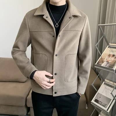 Men's Slim Fit Woolen Jacket Winter Korean Style in Rs. 3200